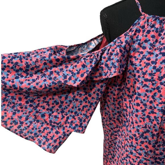 NWT! Parker Dahlias Floral Ruffle Halter Neck Blouse - Size Medium - Picture 4 of 6
